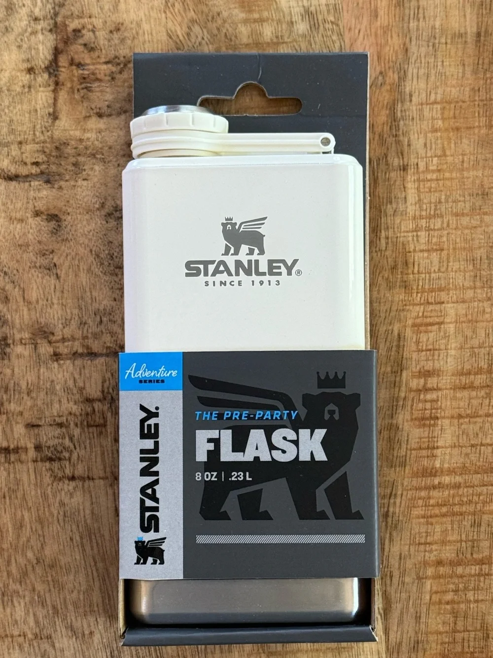 Stanley Adventure Pre-Party Flask 8 oz White Stainless Steel NEW